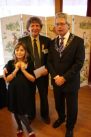 Addy (centre), Mayor Crone (right) and Asha (left).  Click for larger version.