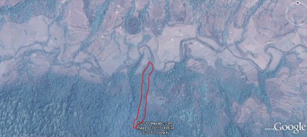 Google Earth photo showing location of Aarukharka stream 